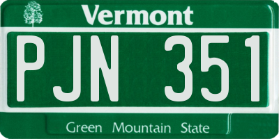 VT license plate PJN351