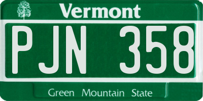 VT license plate PJN358