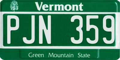 VT license plate PJN359