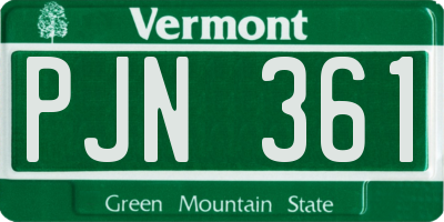 VT license plate PJN361