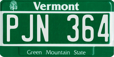 VT license plate PJN364