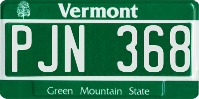 VT license plate PJN368