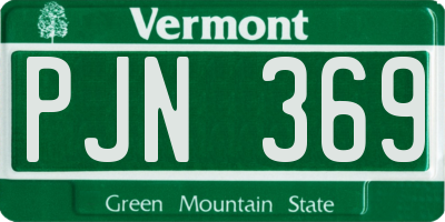 VT license plate PJN369