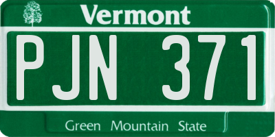 VT license plate PJN371