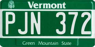VT license plate PJN372