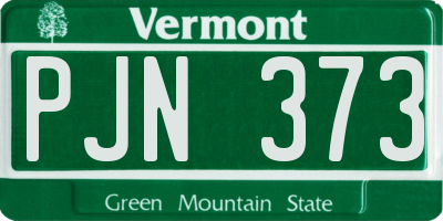 VT license plate PJN373