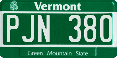 VT license plate PJN380