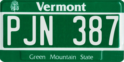 VT license plate PJN387
