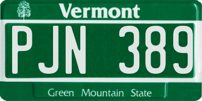 VT license plate PJN389