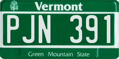 VT license plate PJN391
