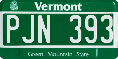 VT license plate PJN393