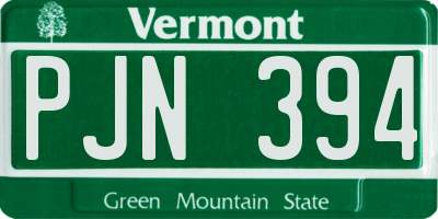 VT license plate PJN394