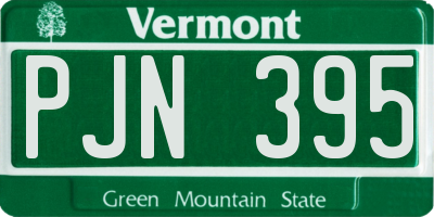 VT license plate PJN395
