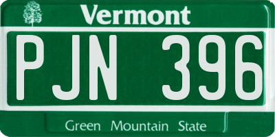 VT license plate PJN396