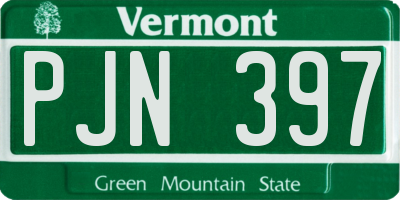 VT license plate PJN397