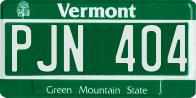 VT license plate PJN404