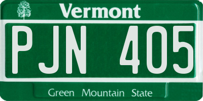 VT license plate PJN405