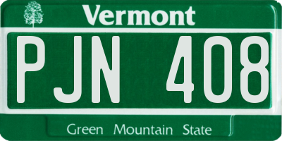 VT license plate PJN408