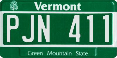 VT license plate PJN411