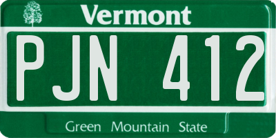 VT license plate PJN412