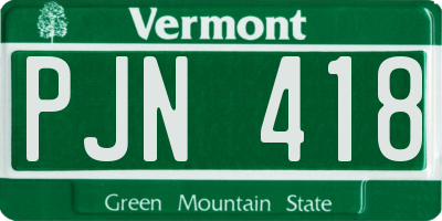 VT license plate PJN418