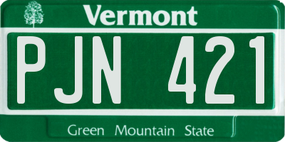 VT license plate PJN421