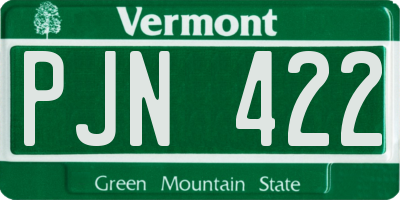 VT license plate PJN422