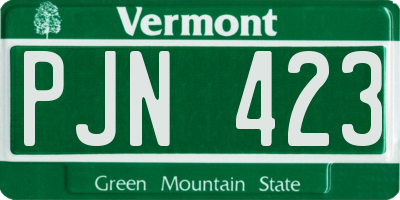 VT license plate PJN423