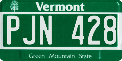 VT license plate PJN428