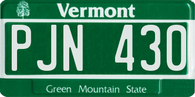 VT license plate PJN430