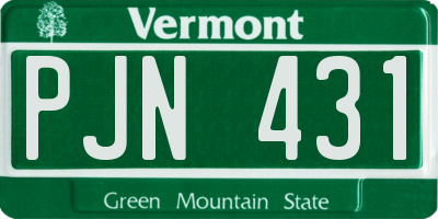 VT license plate PJN431