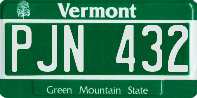 VT license plate PJN432