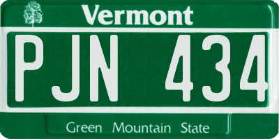 VT license plate PJN434