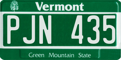 VT license plate PJN435