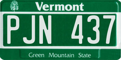 VT license plate PJN437