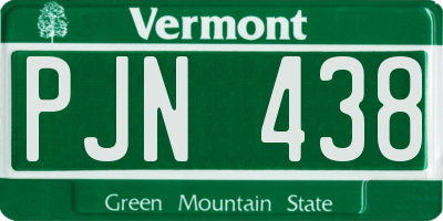 VT license plate PJN438