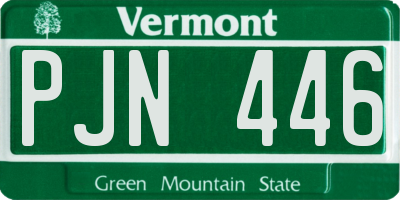 VT license plate PJN446