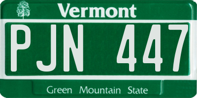 VT license plate PJN447