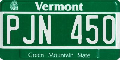 VT license plate PJN450