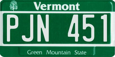 VT license plate PJN451