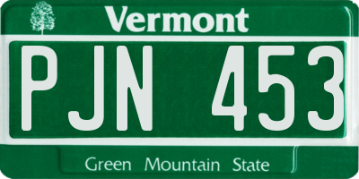VT license plate PJN453