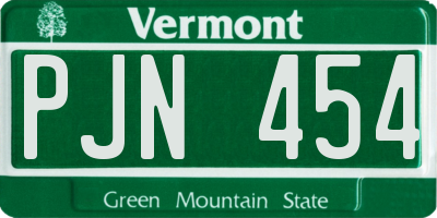 VT license plate PJN454