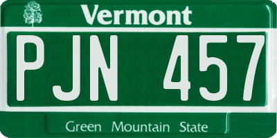 VT license plate PJN457