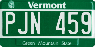 VT license plate PJN459