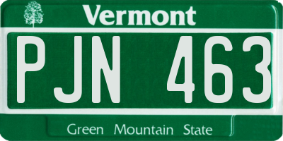 VT license plate PJN463