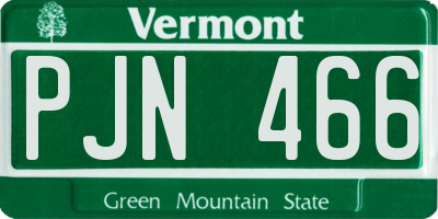 VT license plate PJN466