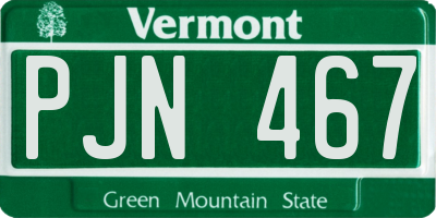 VT license plate PJN467