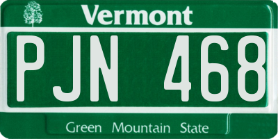 VT license plate PJN468