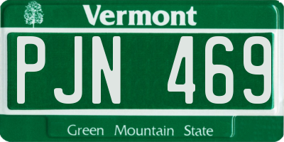 VT license plate PJN469