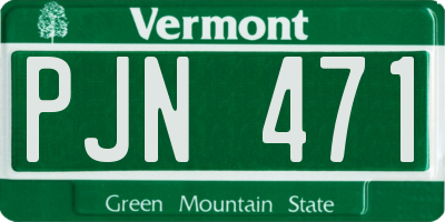 VT license plate PJN471